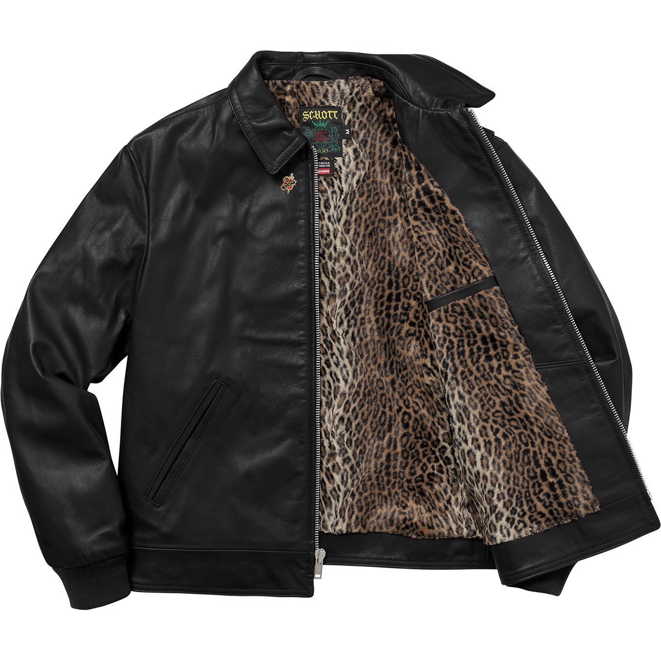Supreme®/Schott® Leopard Lined Leather Work Jacket view 3